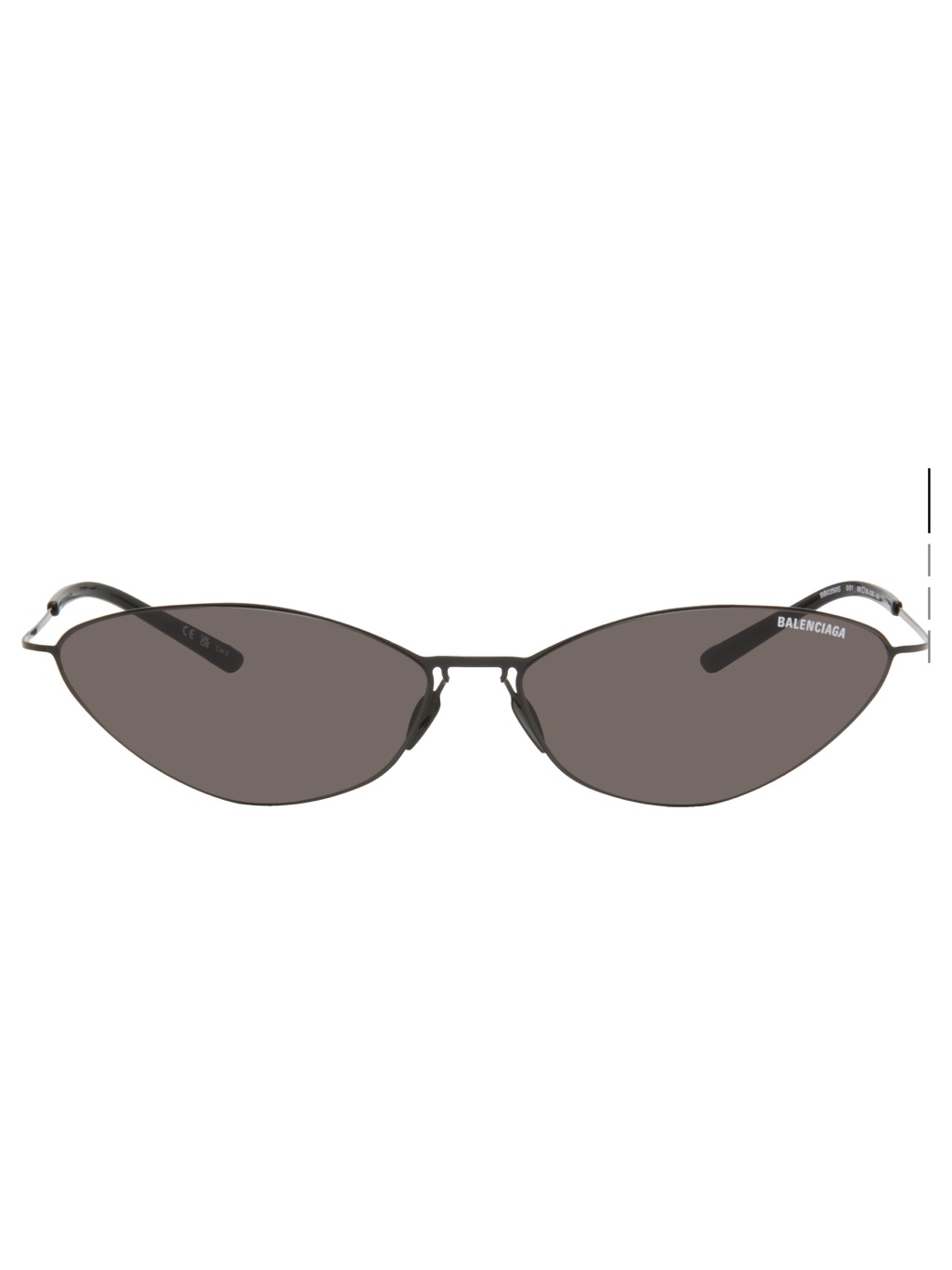 Balenciaga Women's Dark Gray Slim Cat-Eye Sunglasses